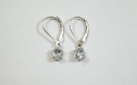 Aquamarine Pair of Drop Earrings, two so