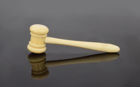 Antique Carved Ivory Auctioneers Gavel of Elephant Quality and Condition. 5.5 Inches In length.