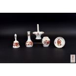 A Collection Of Crown Staffordshire Ceramic Items 'Rangoon pattern, white ground with red oriental