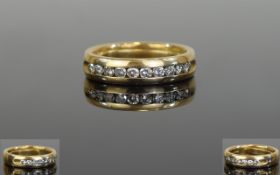 14ct Gold Diamond Eternity Ring, 10 Brilliant Cut Diamonds, Weight 0.75cts. Channel Set, Weight 10.3