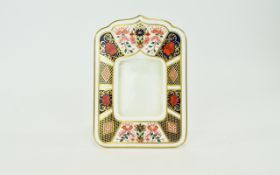 Royal Crown Derby Old Imari Pattern Photo Frame. Pattern 1128 & Date 1995. Height 7.25 Inches &