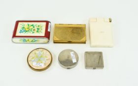 A Collection Of Vintage Compacts Six items in total to include 'Silvia Dandy-Mate' plastic floral