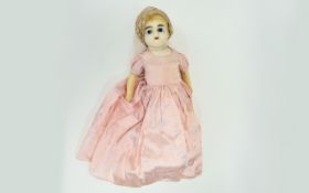 Antique Wax Doll Circa 1860- 1880 Possibly french, however, no discernible markings are apparent.