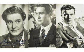 A Collection of Hand Signed Black and White Gloss Photos of British Male Film Stars of The 1940's