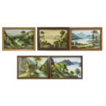 A Collection Of Original Oil On Board Early 20th Century Landscape Paintings By N. Willis Pryce Five