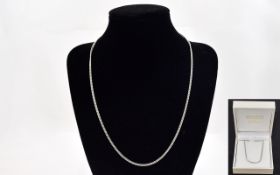 A 9ct White Gold Curb Design / Chain. As New Condition and Fully Hallmarked. 18 Inches In length,