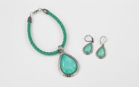 Russian Amazonite Charm Drop Bracelet and Earrings,
