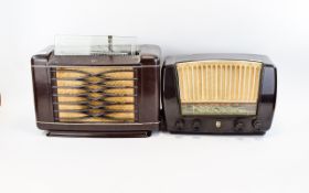 Philips Walnut Finish Bakelite Radio Model No 27522 Type 462A/15, Together With 1 Other Type 431A,