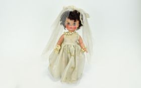 Pedegree Dolls Boxed Bride Doll, L12/A45, in original lurex wedding dress, mesh veil and corsage,