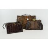 A Collection of 1920's / 1930's Ladies Period Handbags ( 3 ) Bags In Total. One Handbag Is Made of