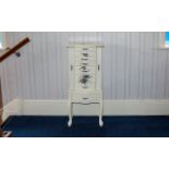 Jewellery Cabinet Contemporary jewellery cabinet with Queen Anne legs,