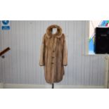 Golden Blonde Mink Coat Three quarter vintage coat in plush blonde mink with side seam pockets and