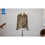 Ocelot Jacket Vintage short boxy fur jacket with small, velvet backed round collar,