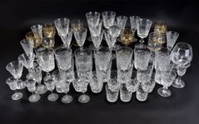 Large Quantity of Glass including good qualtiy tumblers, wine glasses,sherry glasses, tot glasses