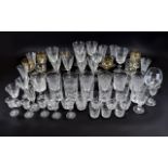 Large Quantity of Glass including good qualtiy tumblers, wine glasses,sherry glasses, tot glasses