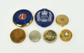 A Mixed Collection Of Rare Vintage Powder Compacts Seven items in total to include small Bourjois