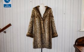 Ocelot Coat Ladies vintage ocelot three quarter coat with impressive shawl collar,