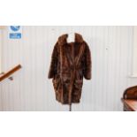 Vintage Mink Coat Ladies Three quarter fur coat with revere collar,