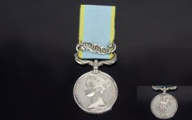 Crimea Military Medal with Bar, Sebastopol Date 1854 Awarded to Private Will M Carter,