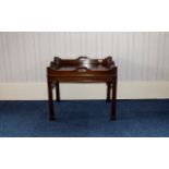 Mahogany Tray Top Tea Table With Two Candle Slides, Raised On Square Moulded Legs.