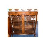 Mahogany Display Cabinet Glazed two door cabinet with three internal shelves and claw and ball feet.