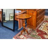 Antique Occasional Table Small Victorian side table raised on a turned column, 3 legs, oval top,