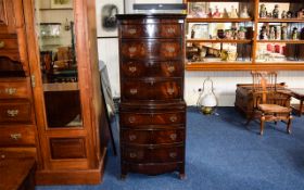 20thC Mahogany Chest On Chest, Bow Fronted Georgian Style,