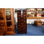 20thC Mahogany Chest On Chest, Bow Fronted Georgian Style,