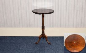 Early 19th Century Period Mahogany Tripod Wine Table, Raised on Turned Column and Splayed Legs.