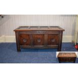 Early 18th Century Well Proportioned Oak Coffer / Chest, 4 Panels, Top / Cover with 3 Front Panels,