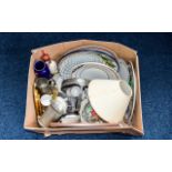 A Mixed Collection Of Ceramics And Pewter A large box containing over 20 items to include various