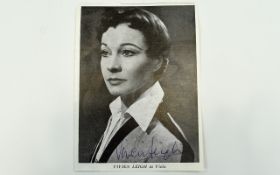 Vivien Leigh Autograph on Magazine Picture, Obtained In London 1950's.