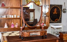 Regency Flamed Mahogany Inlaid Toilet Mirror.