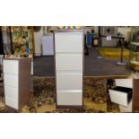 Filing Cabinet Bisley four drawer metal filing cabinet in cream and grey powder coat finish.