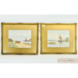 H. Smithirt Pair of Watercolours. Titled ' The River Fal - S. Devon. Both Paintings Depicting Scenes