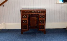 George III Mahogany Kneehole Desk, Single Long Drawer Over Two Banks Of Three Short Drawers,