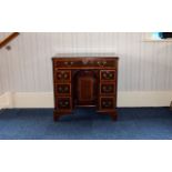 George III Mahogany Kneehole Desk, Single Long Drawer Over Two Banks Of Three Short Drawers,