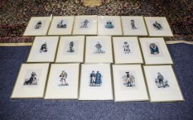 A Collection Of German Framed Prints Depicting Historical Personalities Sixteen print in total, each