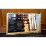 Large Gilt Framed Over Mantle Mirror Reproduction rectangular mirror in bevelled glass with ornate