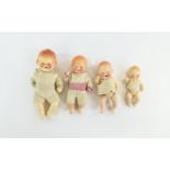 Early 20th Century Rare Bisque Infant Dolls Four in total,