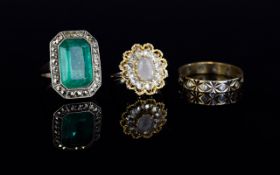 Ladies 9ct Gold Stone Set Dress Rings ( 3 ) In Total. All Fully Marked for 9ct Gold - Please See