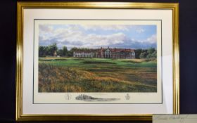 Golfing Interest Signed Limited Edition Print The 15th Green At Royal Lytham St Annes By Graeme W