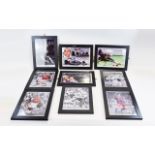 A Varied Collection Of Autographed Football And Sporting Star Photographs Nine in total each framed