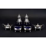 Mappin & Webb Six Piece Silver Plated Cruet Set, All With Liners And Three Spoons