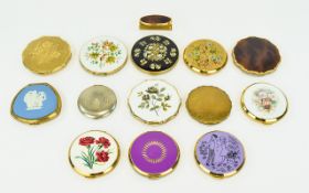 A Collection Of Vintage Stratton Compacts Fourteen in total, each in good order, a mixed group to
