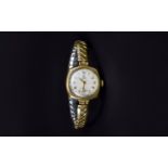 Ladies 9ct Gold Rolex Tudor Wristwatch, Round Enamelled Dial With Arabic Numerals & Subsidiary