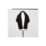 Vintage Mink Shawl Plush mink shoulder wrap with concealed side pocket, shawl collar and interior