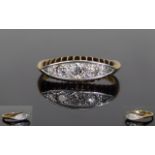 Edwardian 18ct Gold and Platinum 5 Stone Diamond Ring. Set with Cushion Cut Diamonds. The Diamond of