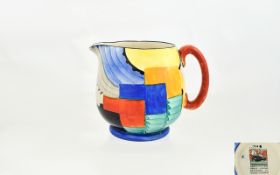 Art Deco Grays Pottery - Clarice Cliff Style Hand Painted Multi-Coloured Jug. Designed by Susie