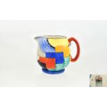 Art Deco Grays Pottery - Clarice Cliff Style Hand Painted Multi-Coloured Jug. Designed by Susie